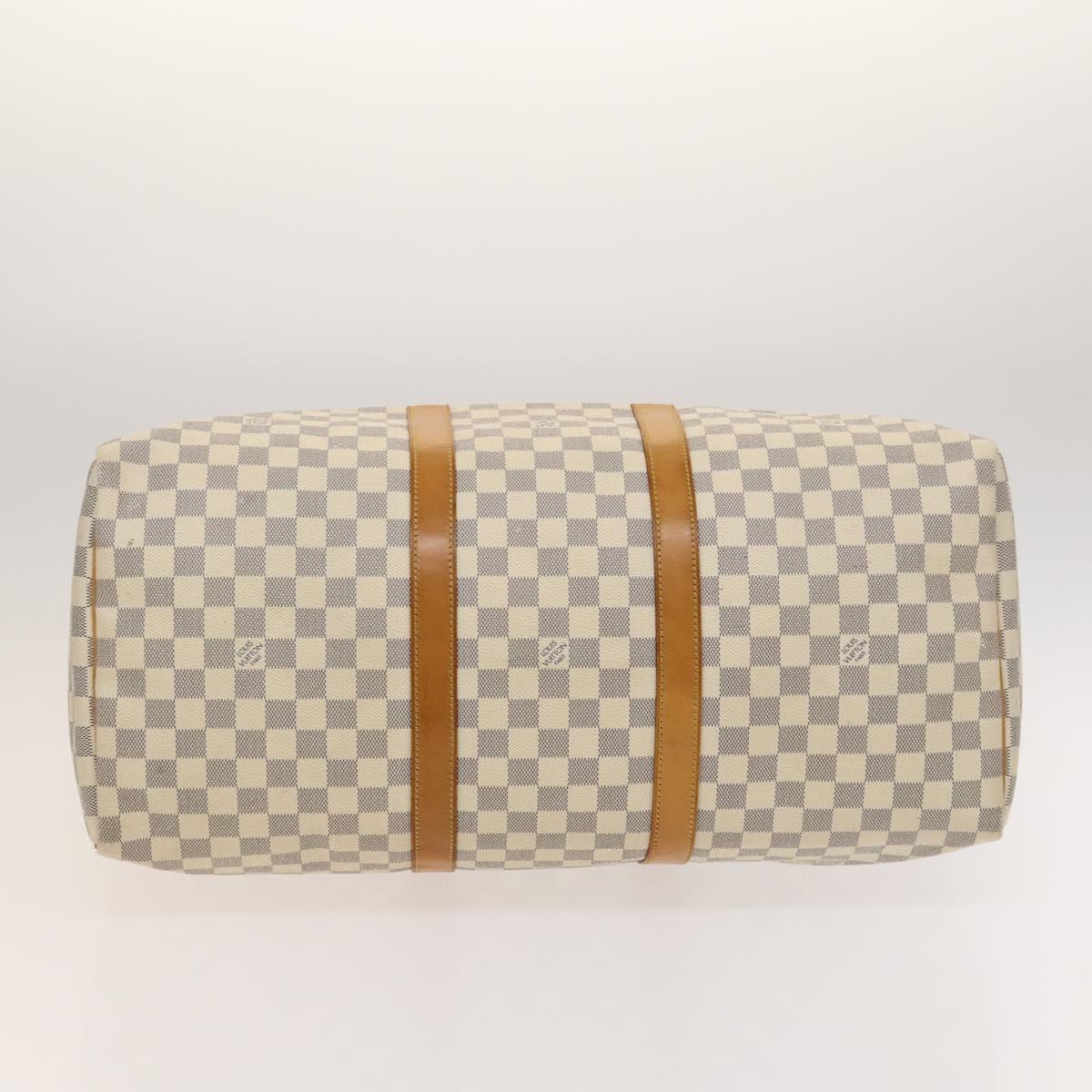 LOUIS VUITTON Damier Azur Keepall 50 Boston Bag N41430 LV Auth mr1315