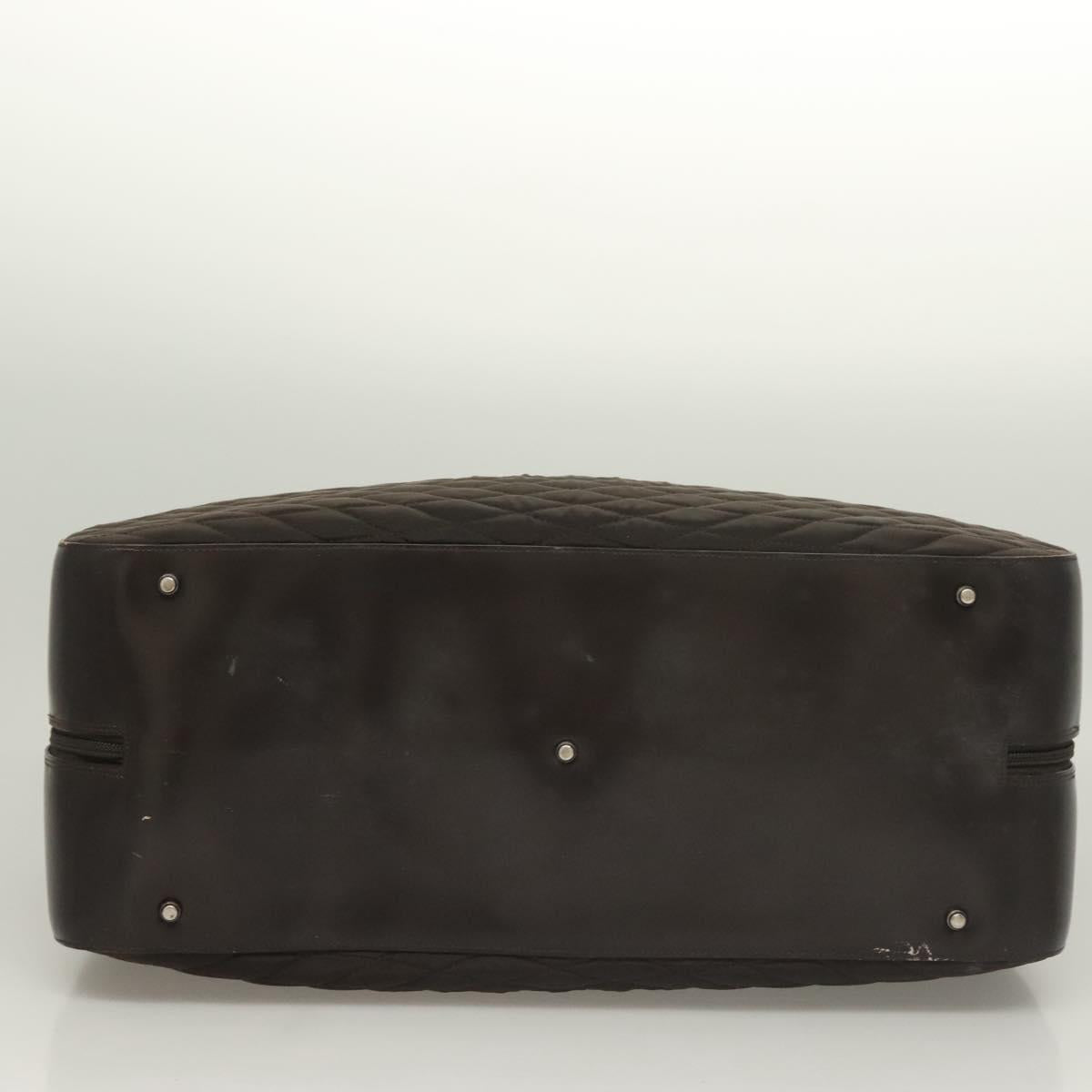 BALLY Quilted Boston Bag Nylon Black Silver Auth mr1328