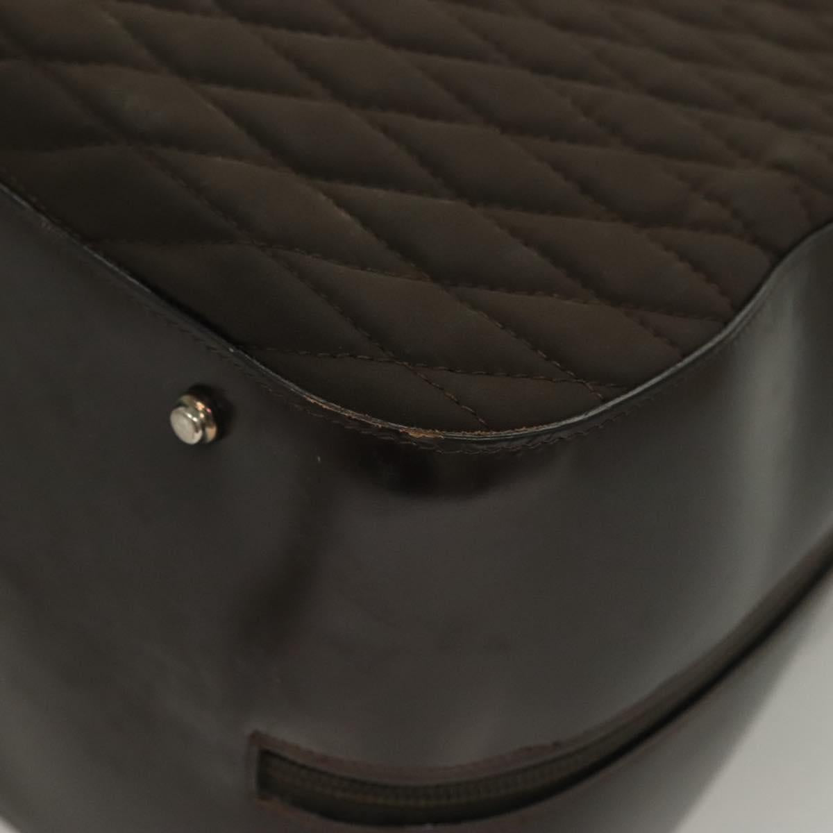 BALLY Quilted Boston Bag Nylon Black Silver Auth mr1328