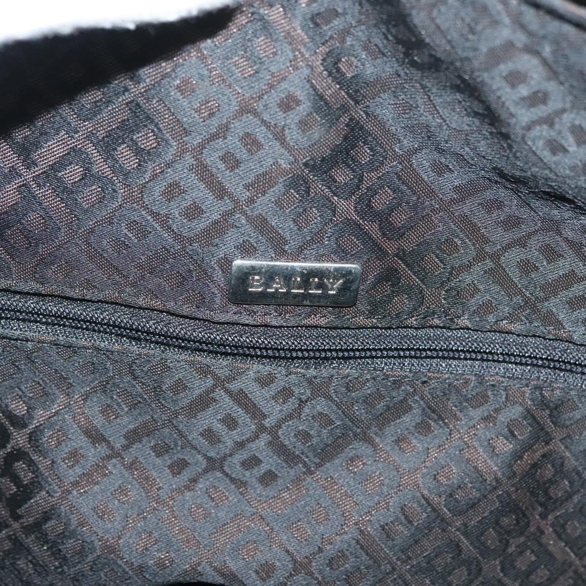 BALLY Quilted Boston Bag Nylon Black Silver Auth mr1328