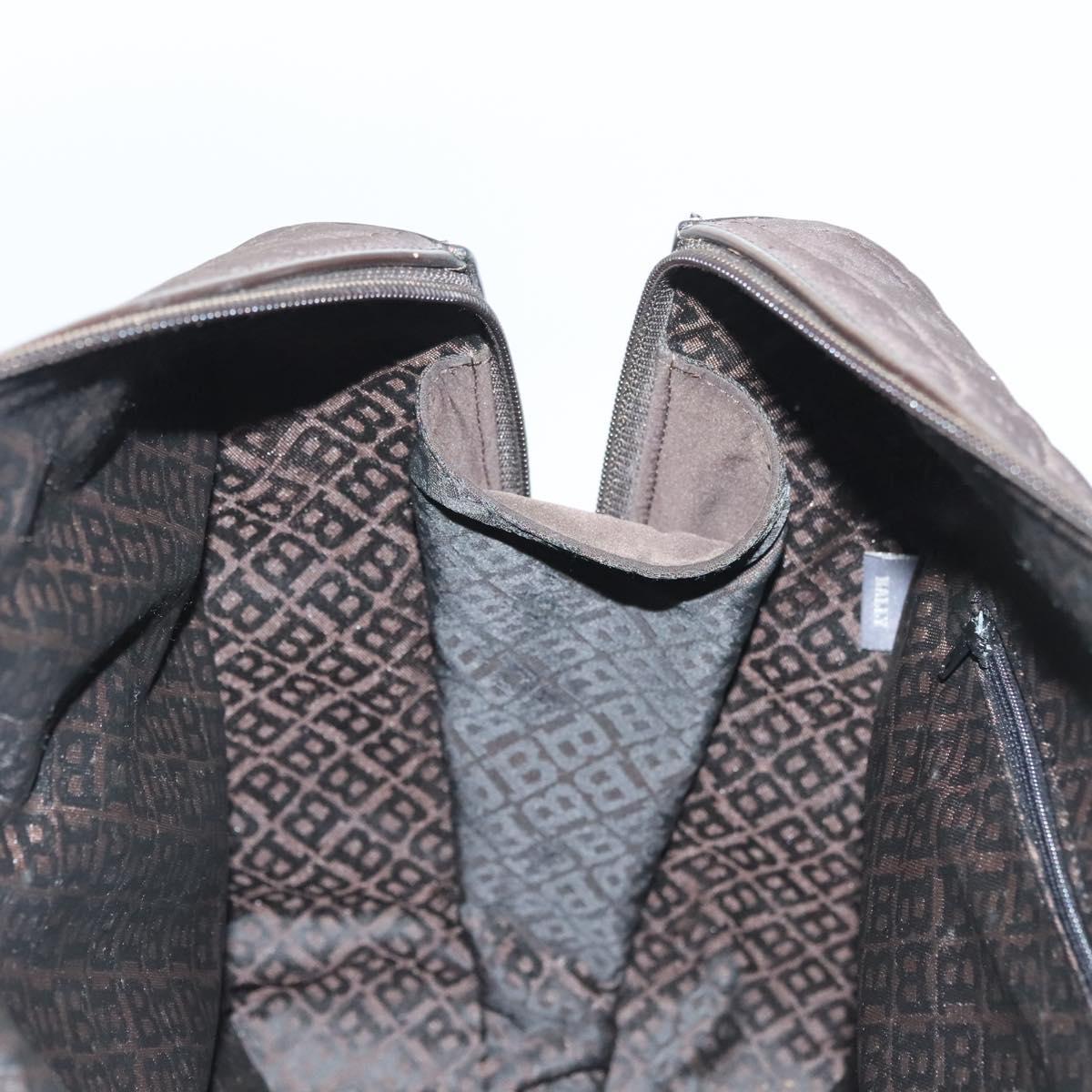 BALLY Quilted Boston Bag Nylon Black Silver Auth mr1328