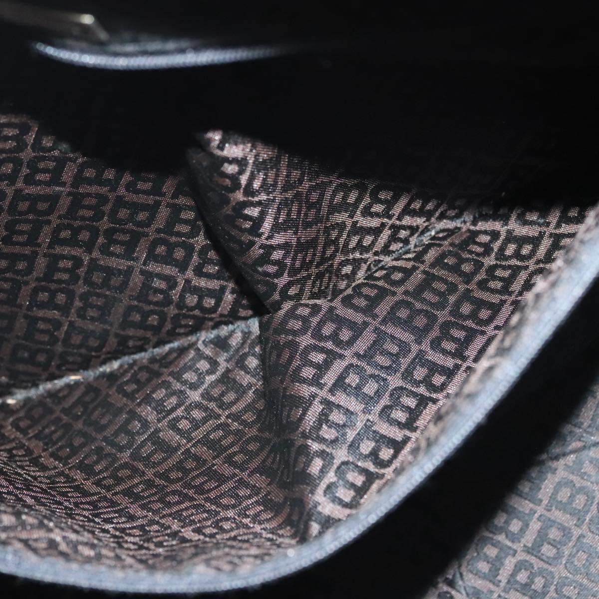 BALLY Quilted Boston Bag Nylon Black Silver Auth mr1328