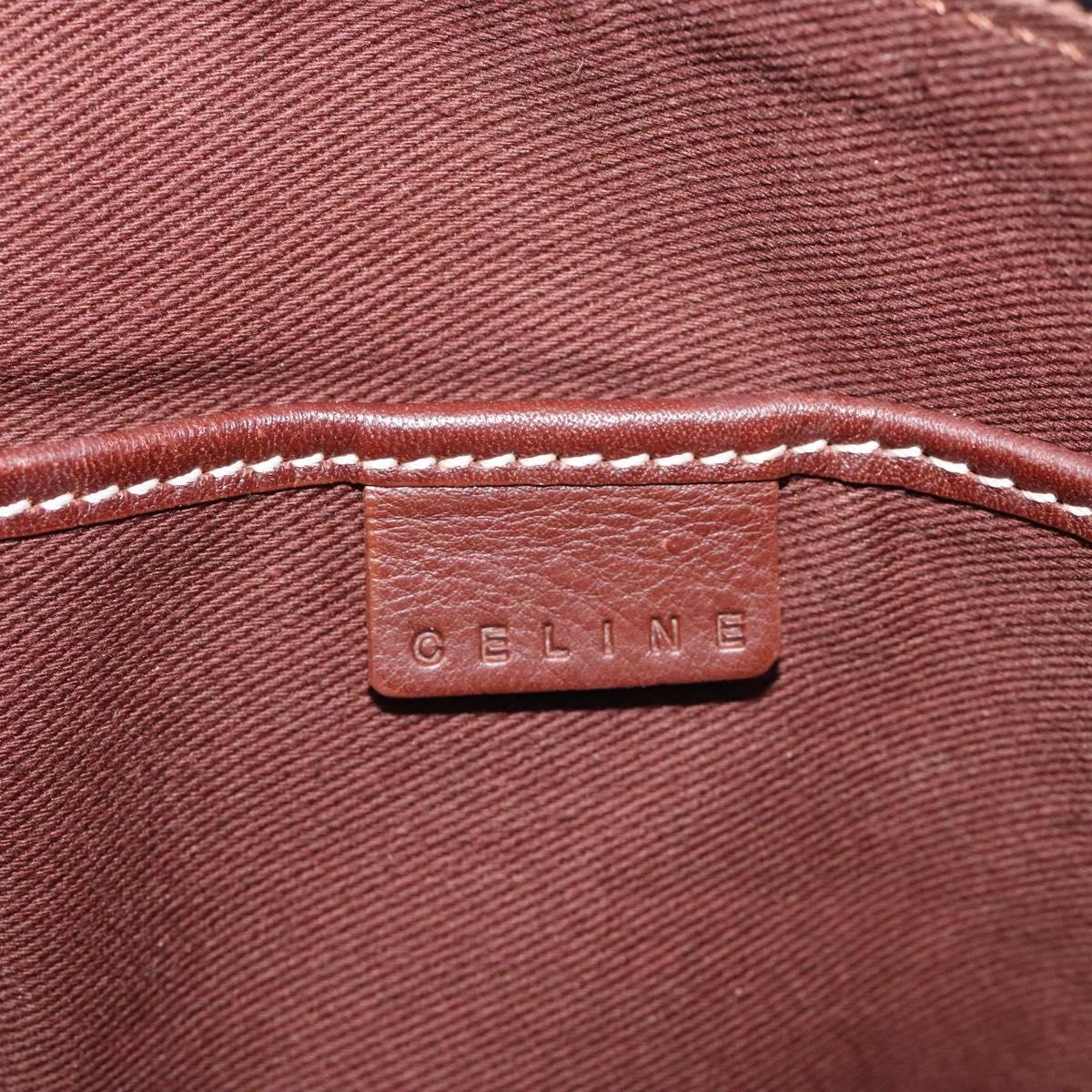 CELINE C Macadam Canvas Shoulder Bag Suede Leather Blue Gold Auth mr1329