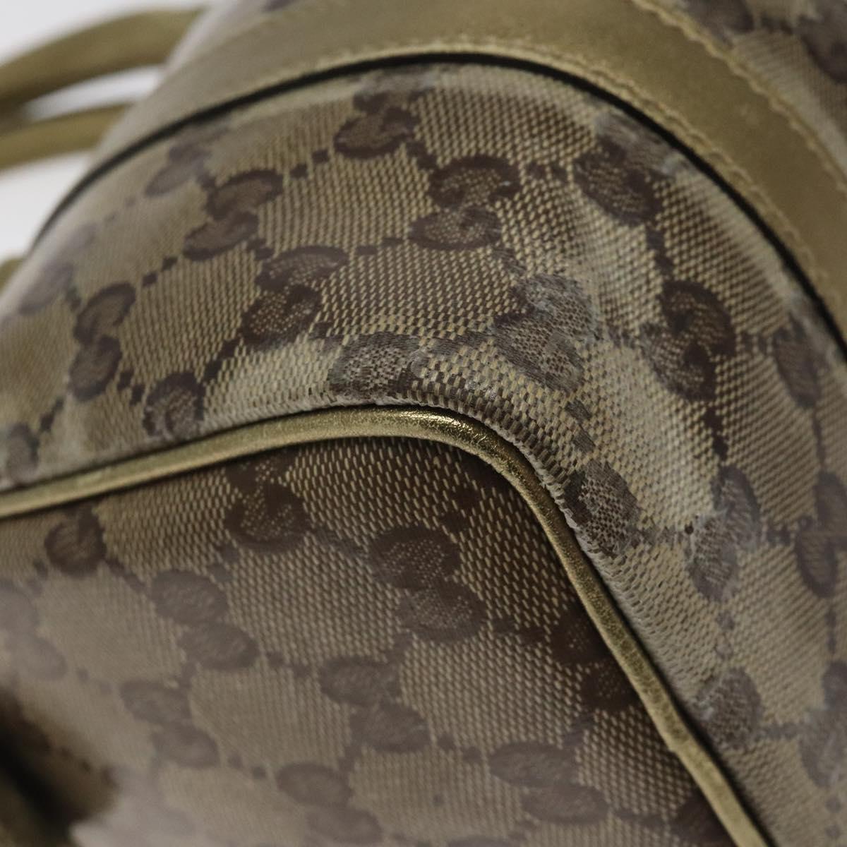 GUCCI GG Crystal Hand Bag Coated Canvas Beige Gold 193604 Auth mr1331