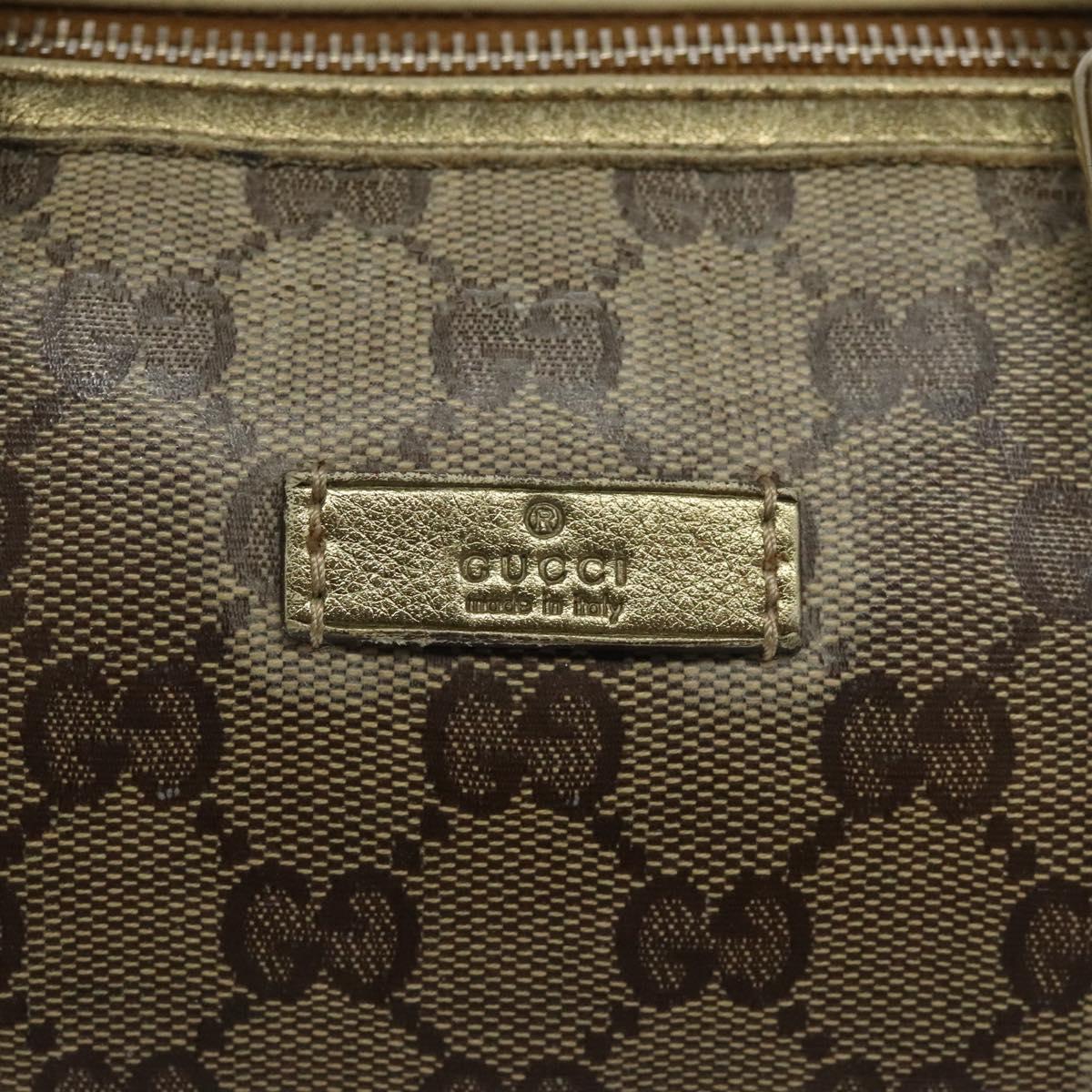 GUCCI GG Crystal Hand Bag Coated Canvas Beige Gold 193604 Auth mr1331