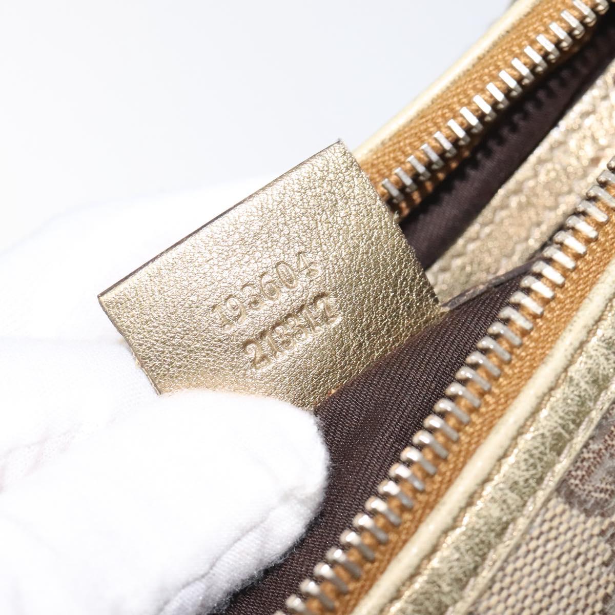 GUCCI GG Crystal Hand Bag Coated Canvas Beige Gold 193604 Auth mr1331