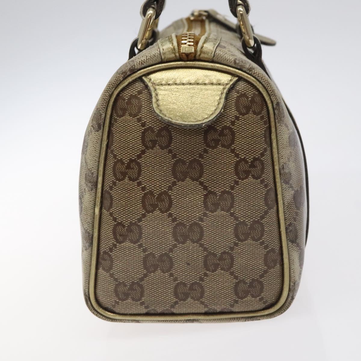 GUCCI GG Crystal Hand Bag Coated Canvas Beige Gold 193604 Auth mr1331