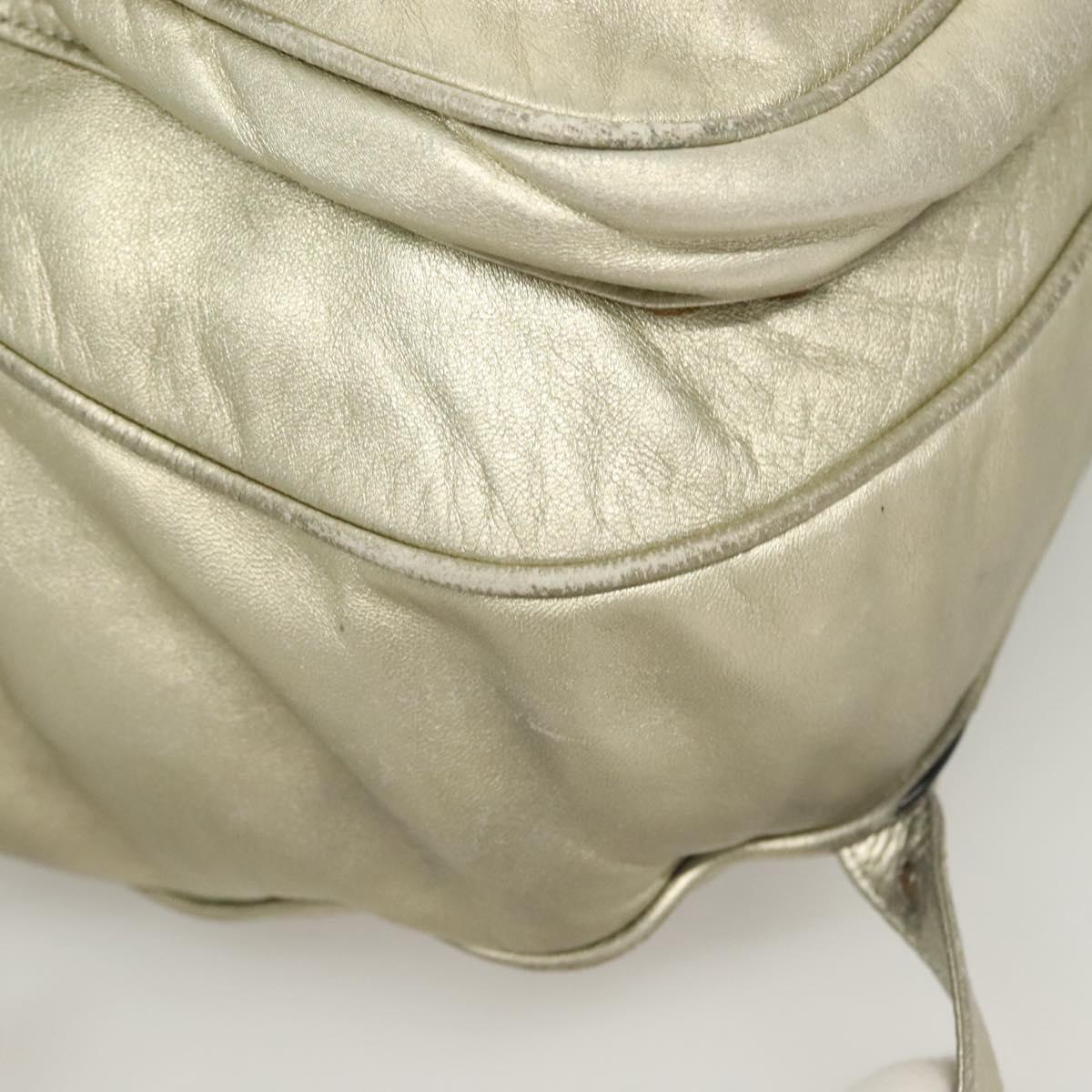 LOEWE Backpack Leather Gold Auth mr1333