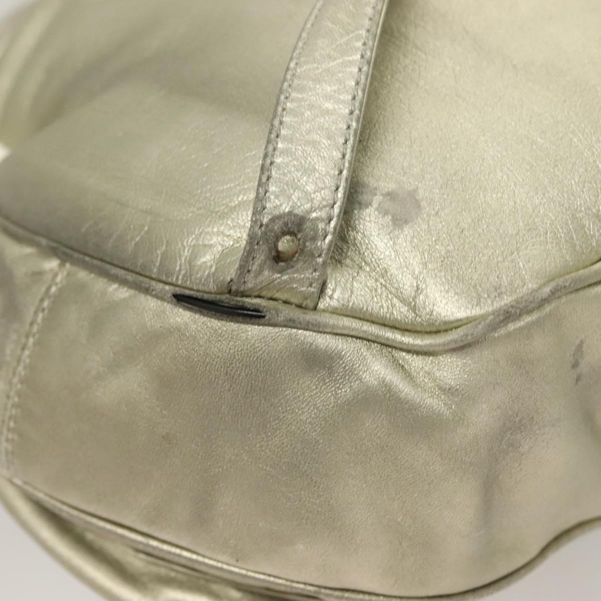 LOEWE Backpack Leather Gold Auth mr1333