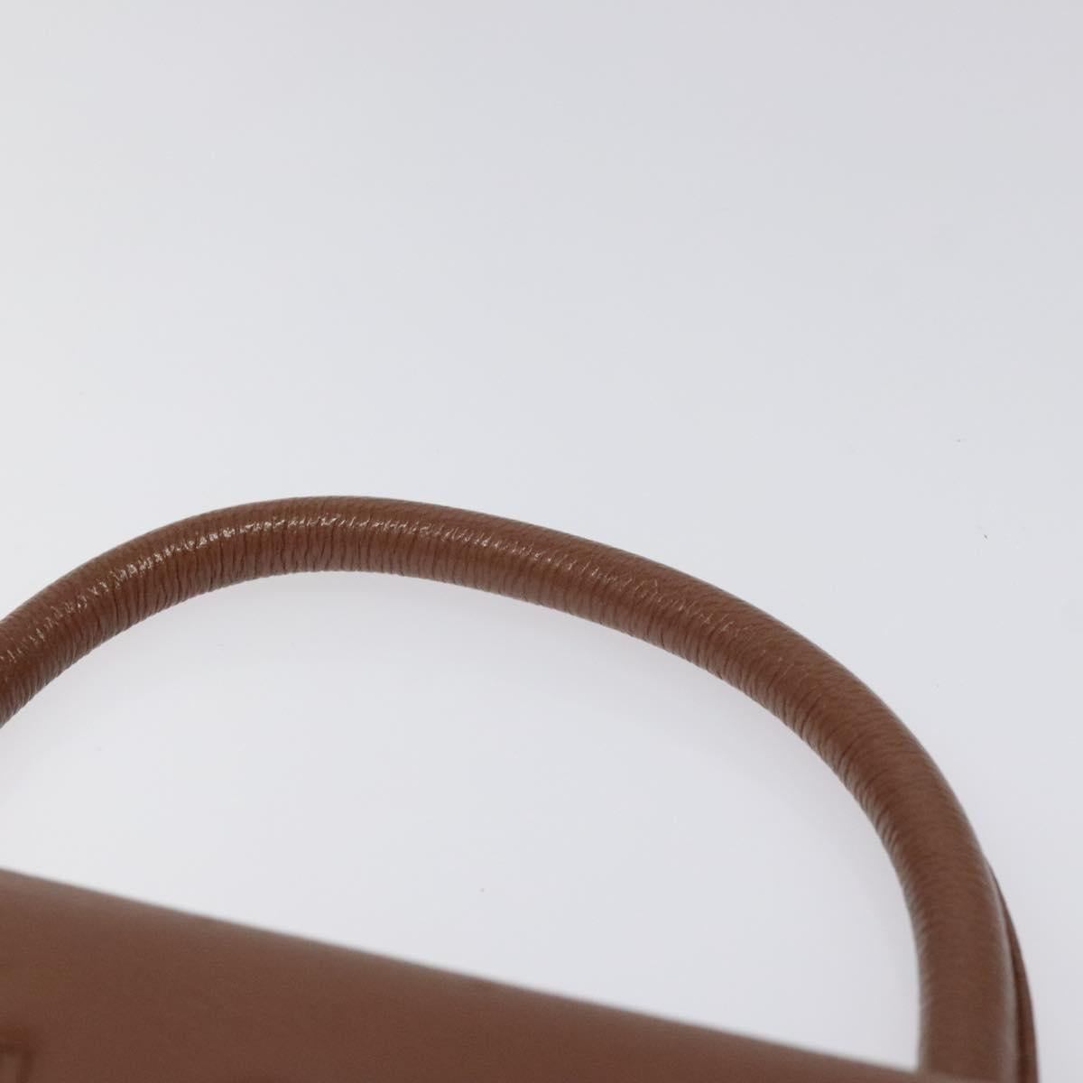 SAINT LAURENT Hand Bag Leather Brown Gold Auth mr1347