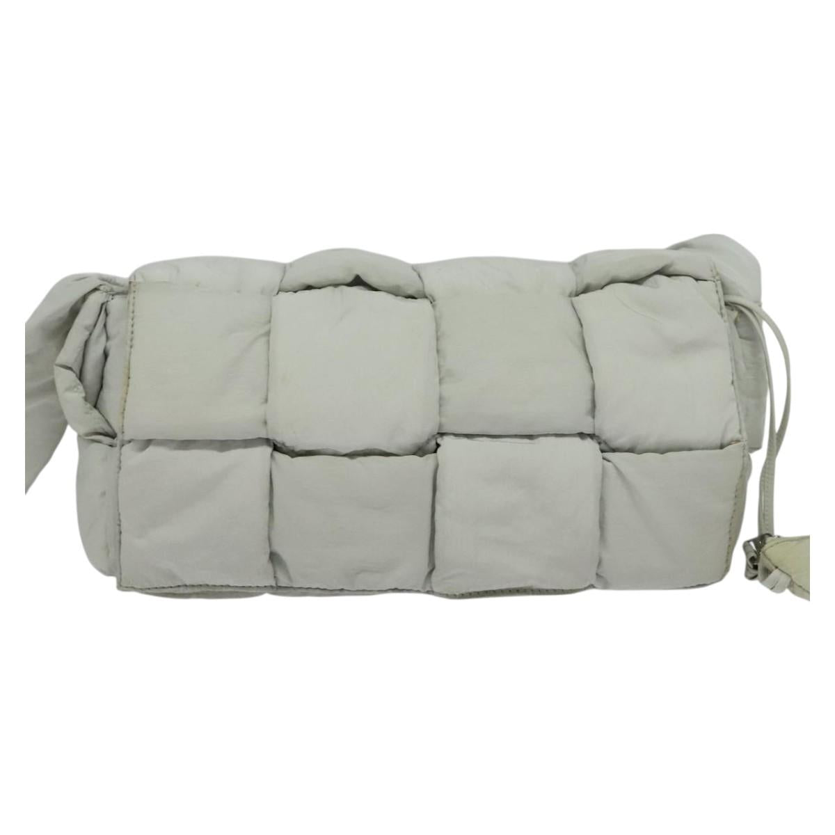 BOTTEGA VENETA MAXI INTRECCIATO Cassette Shoulder Bag Nylon Gray Auth mr1362