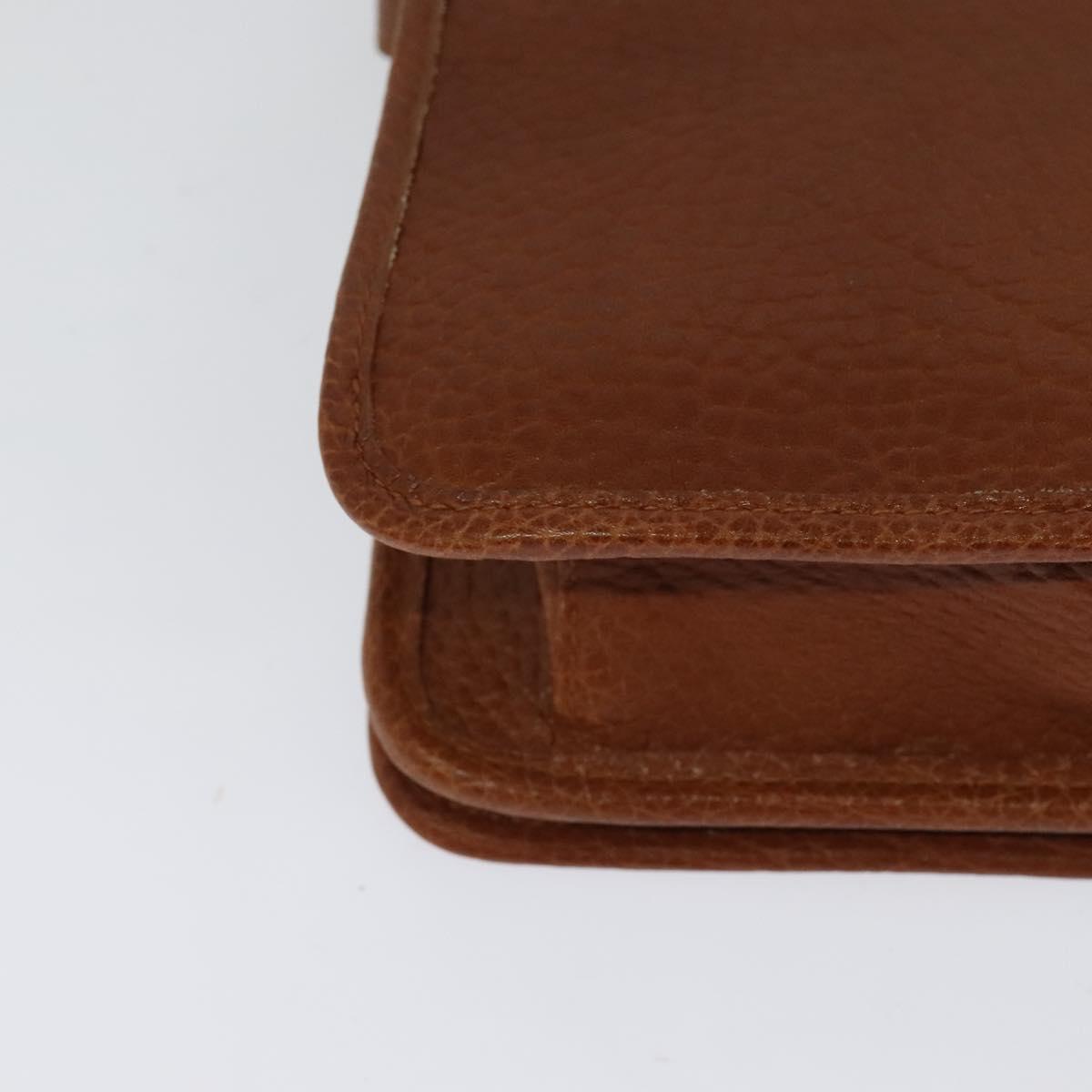 Poro Ralph Lauren Shoulder Bag Leather Brown Gold Auth mr1368