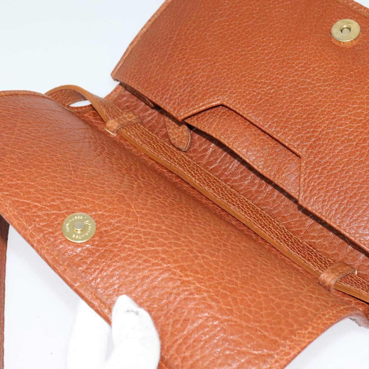 Poro Ralph Lauren Shoulder Bag Leather Brown Gold Auth mr1368