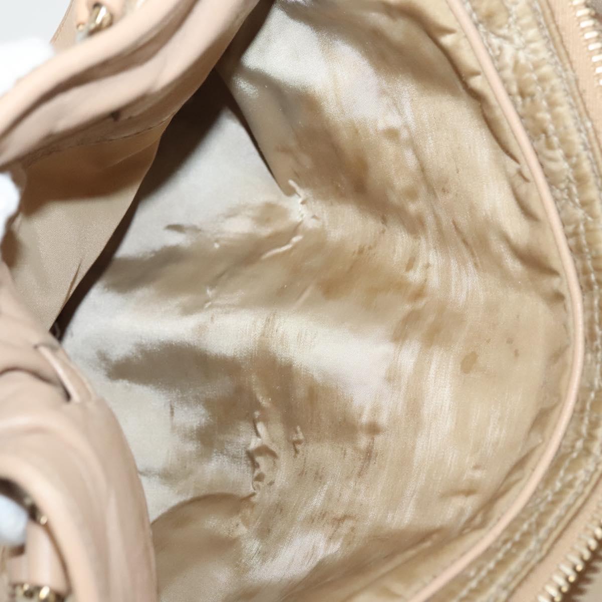 Christian Dior Canage Hand Bag Nylon Beige Gold Auth mr1376