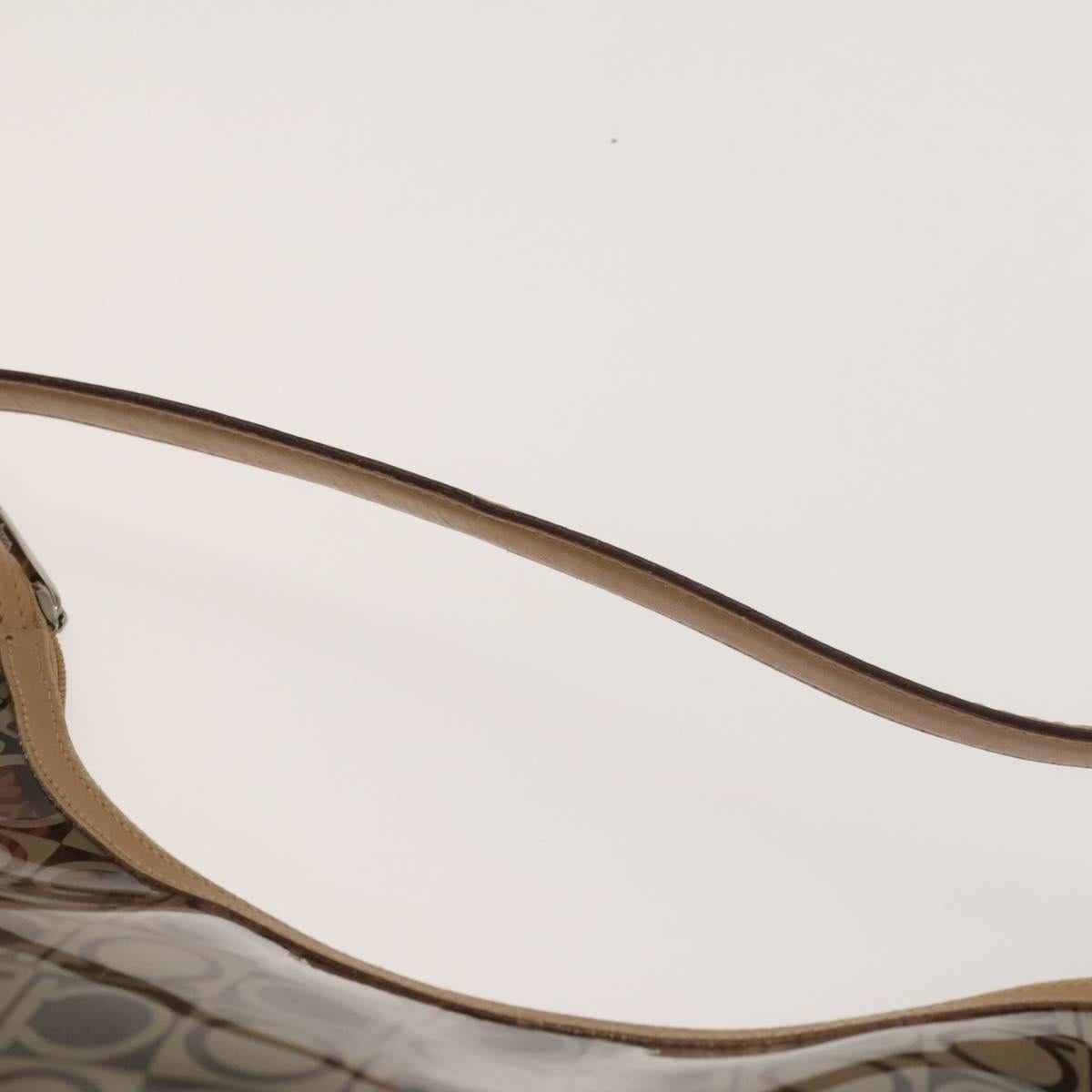 Salvatore Ferragamo Hand Bag Vinyl 2Set Brown Auth mr1382