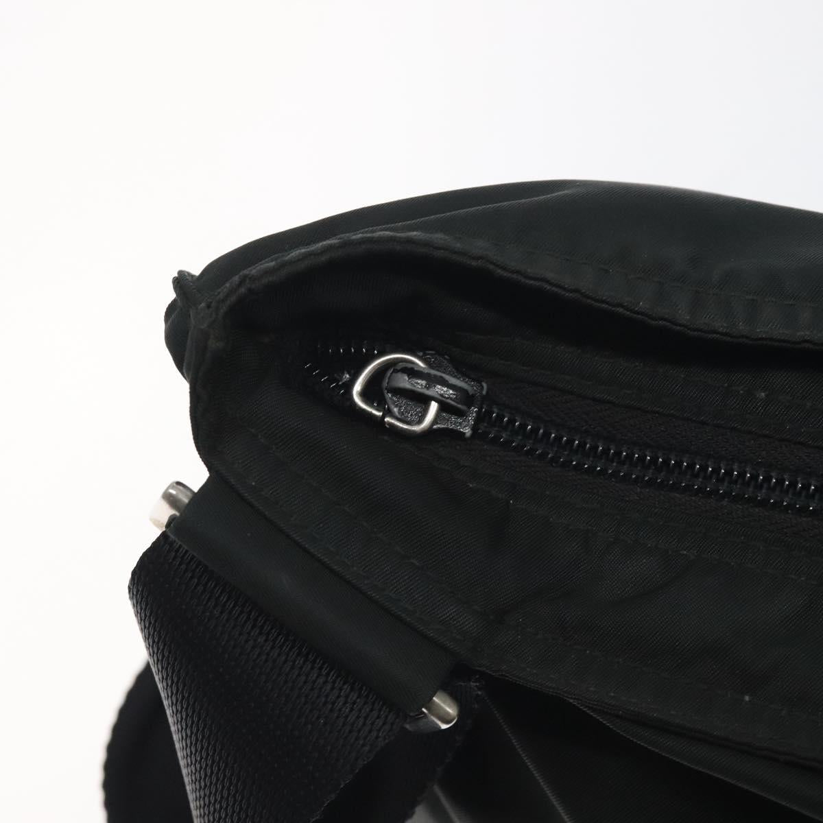 PRADA Shoulder Bag Nylon Black Silver Auth mr1401