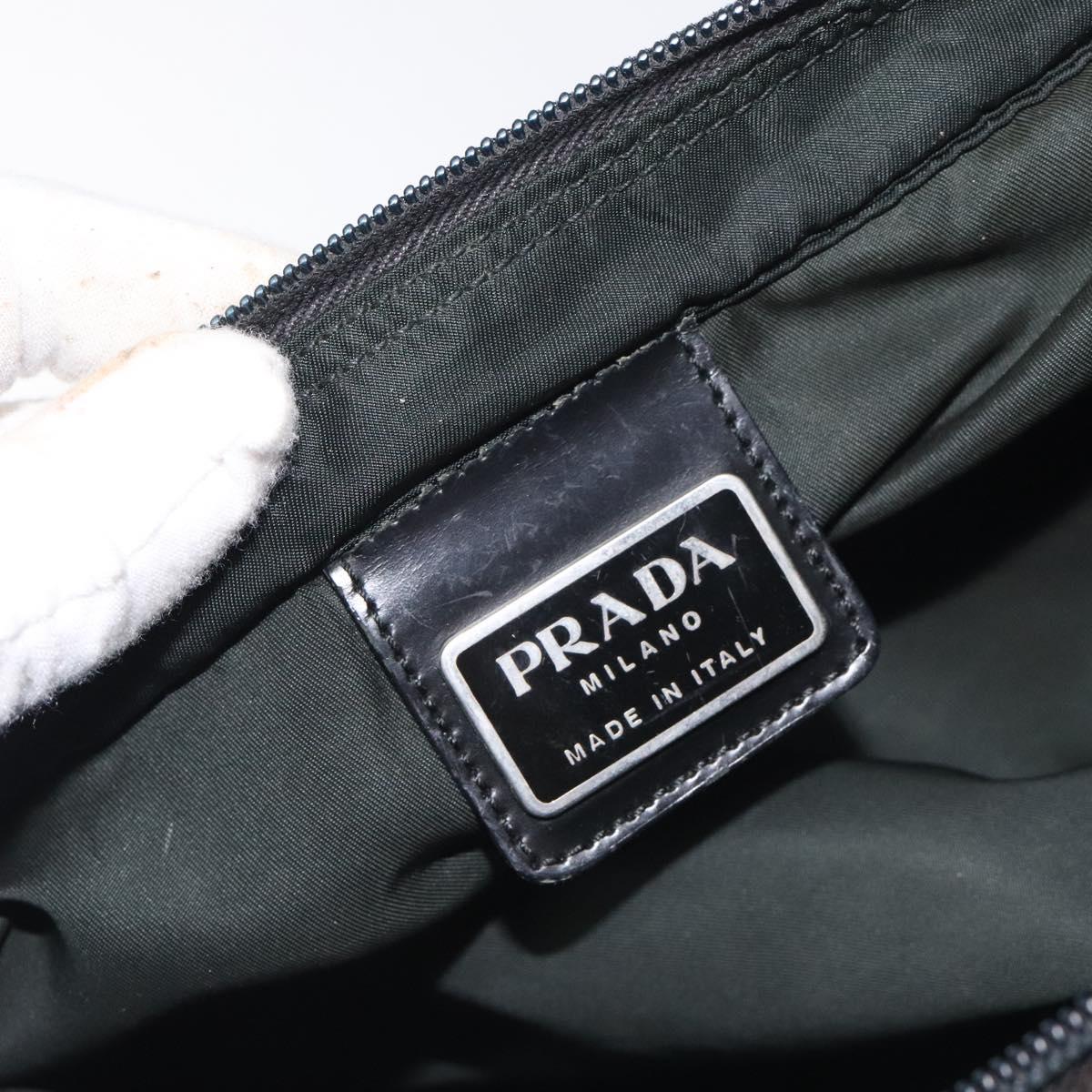 PRADA Shoulder Bag Nylon Black Silver Auth mr1401