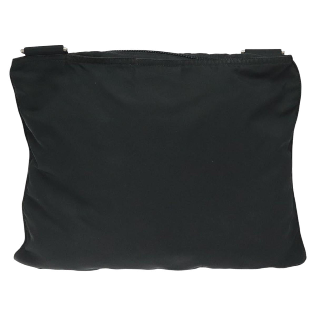 PRADA Shoulder Bag Nylon Black Silver Auth mr1401