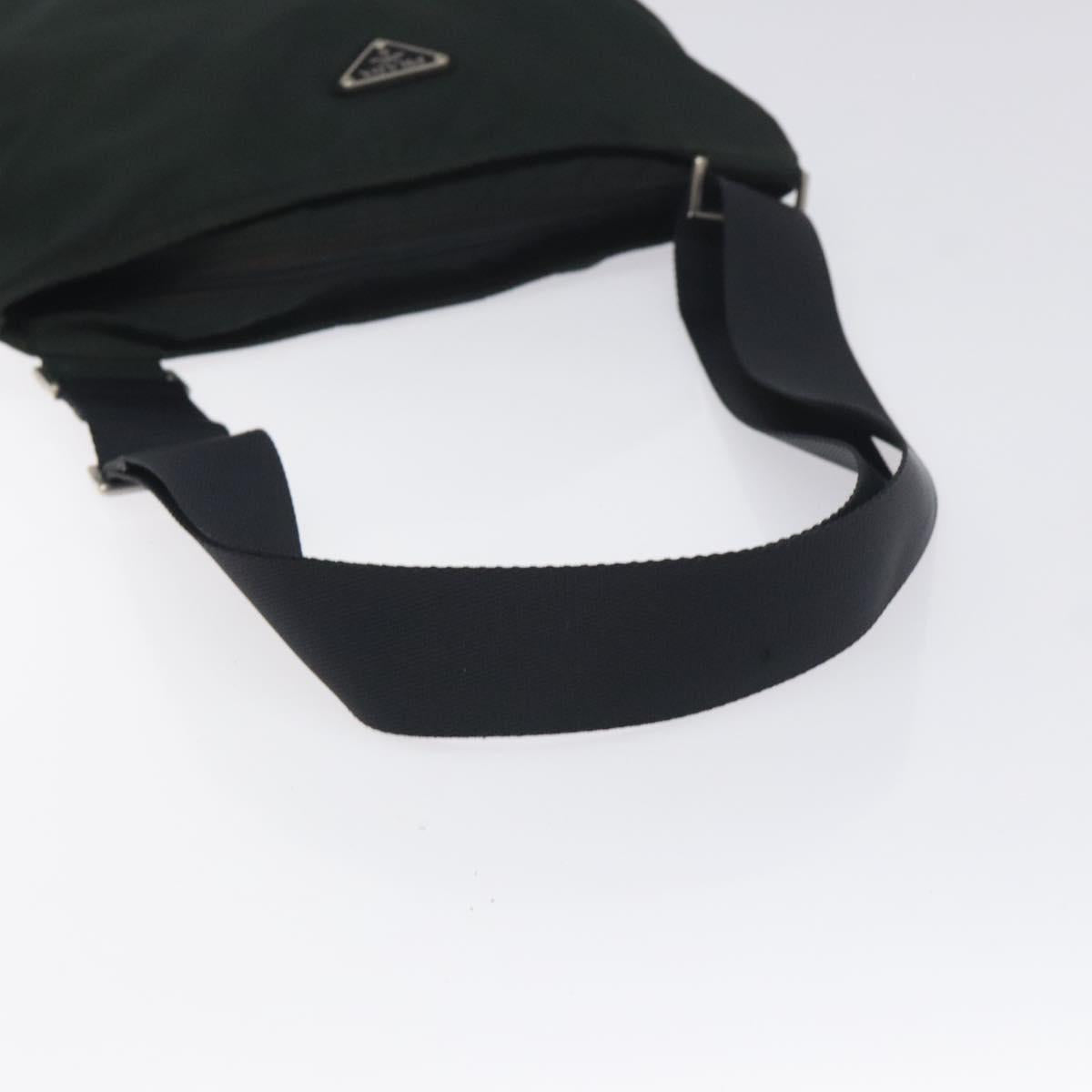 PRADA Shoulder Bag Nylon Black Silver Auth mr1401