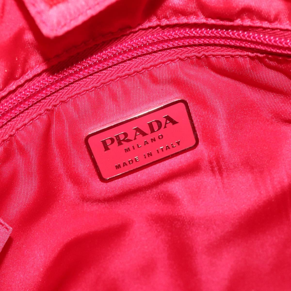 PRADA Hand Bag Nylon Plastic Pink Clear Auth mr1402