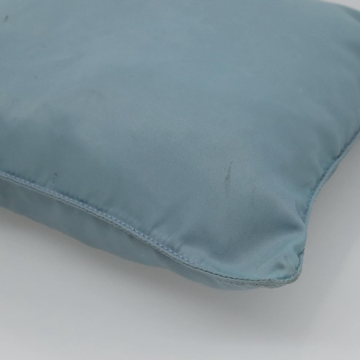 PRADA Shoulder Bag Nylon Blue Silver Auth mr1407