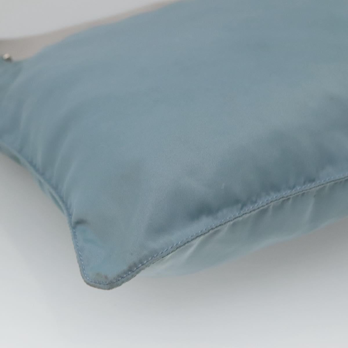 PRADA Shoulder Bag Nylon Blue Silver Auth mr1407