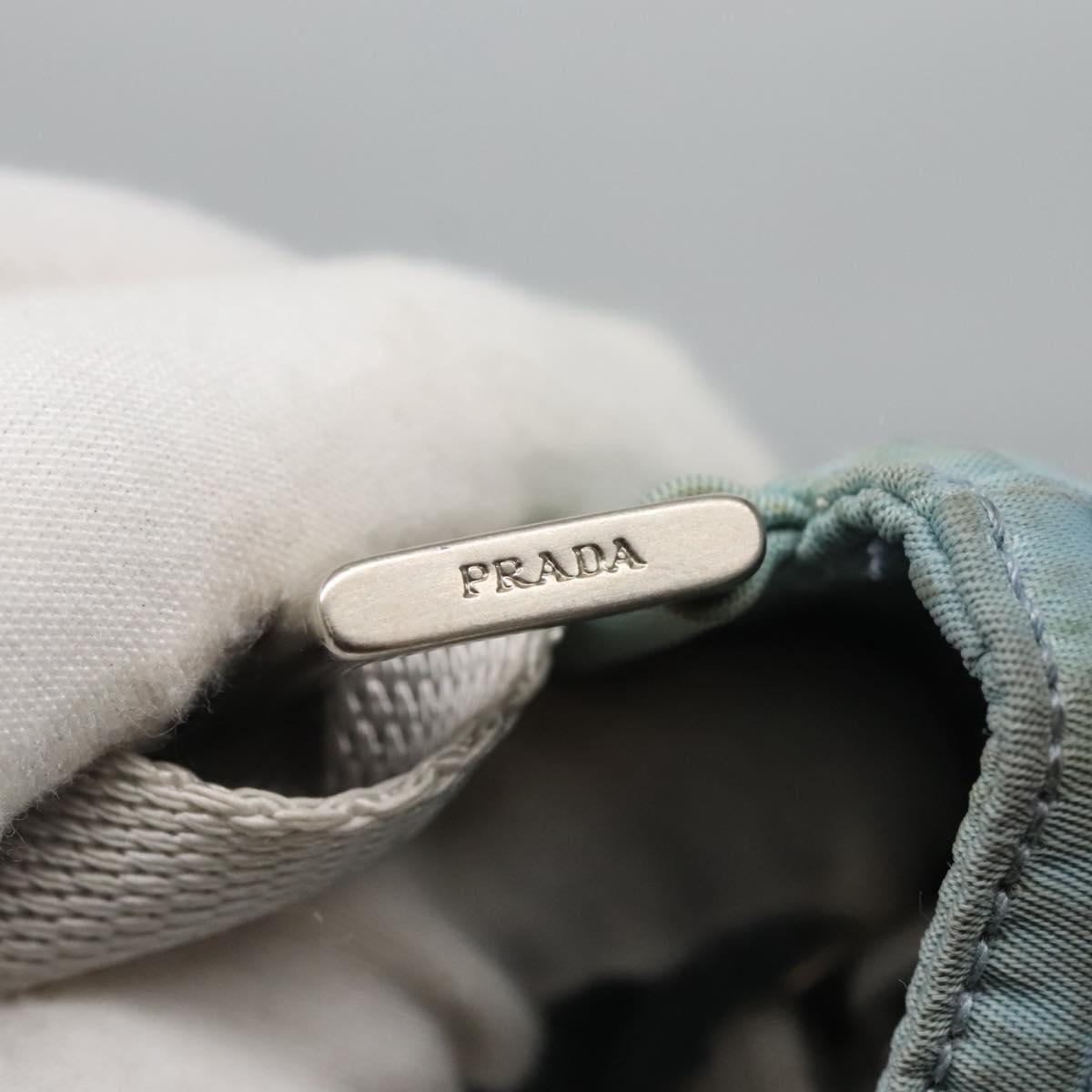 PRADA Shoulder Bag Nylon Blue Silver Auth mr1407