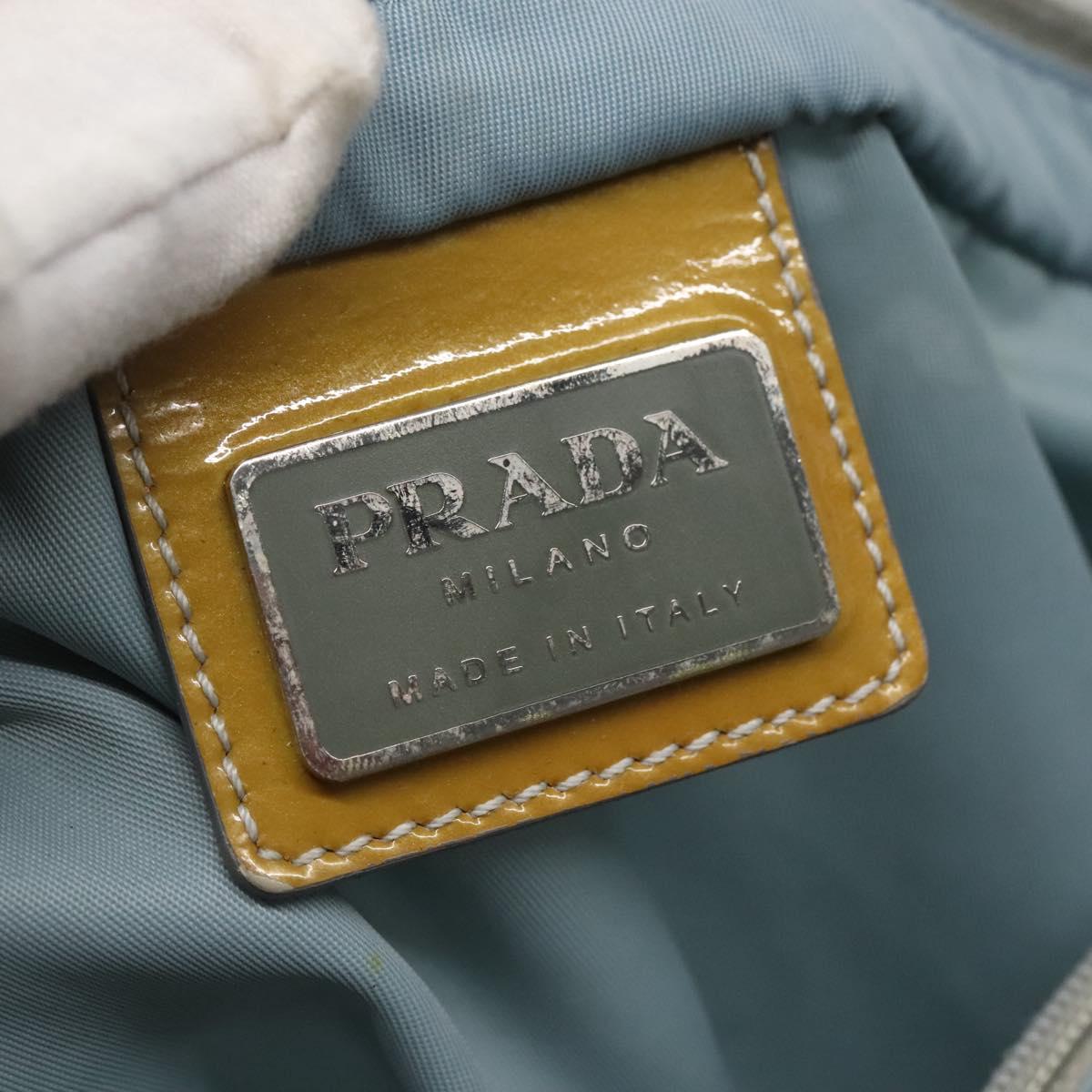 PRADA Shoulder Bag Nylon Blue Silver Auth mr1407
