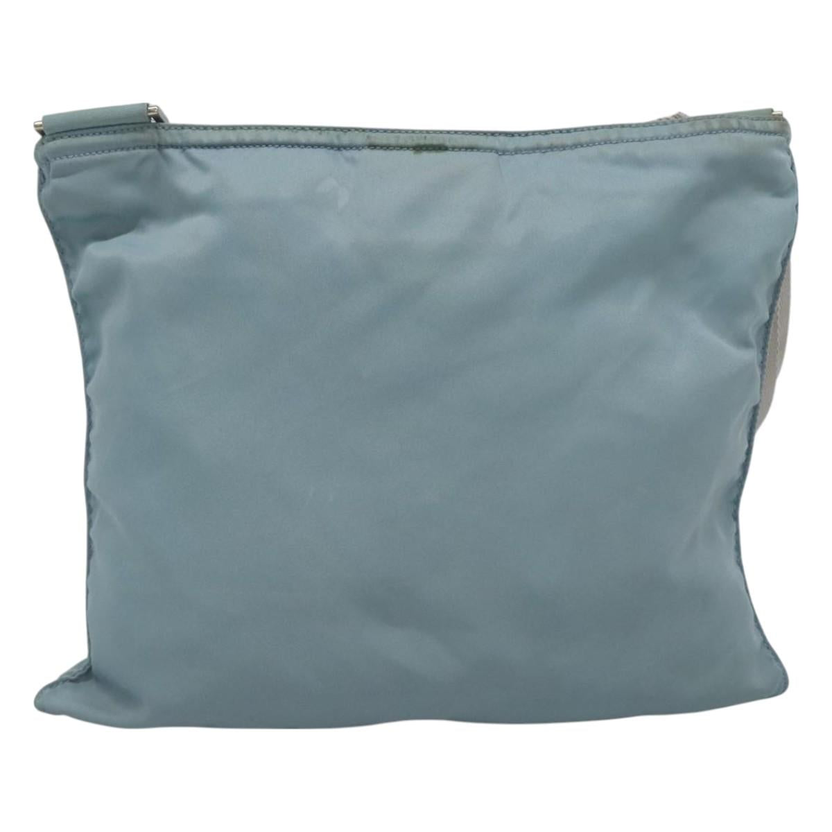 PRADA Shoulder Bag Nylon Blue Silver Auth mr1407