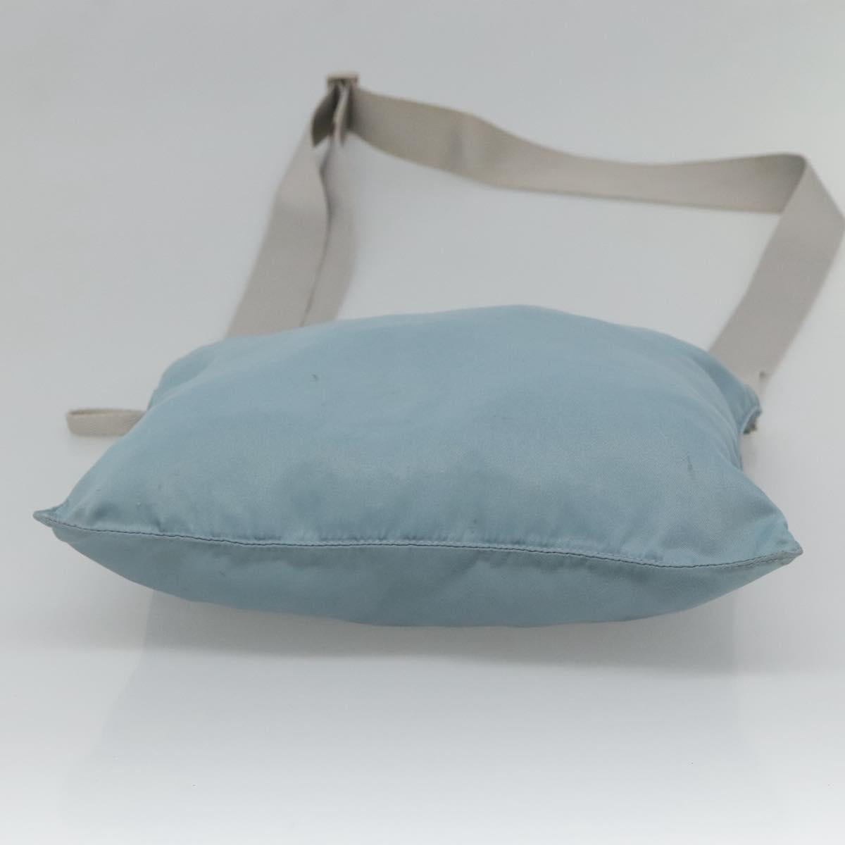 PRADA Shoulder Bag Nylon Blue Silver Auth mr1407