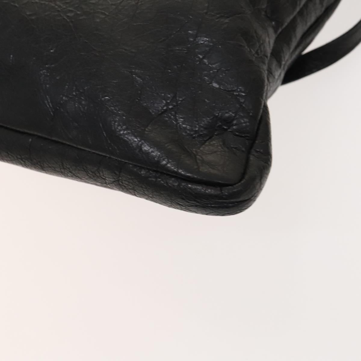 BALENCIAGA City Shoulder Bag Leather Black Auth mr1426