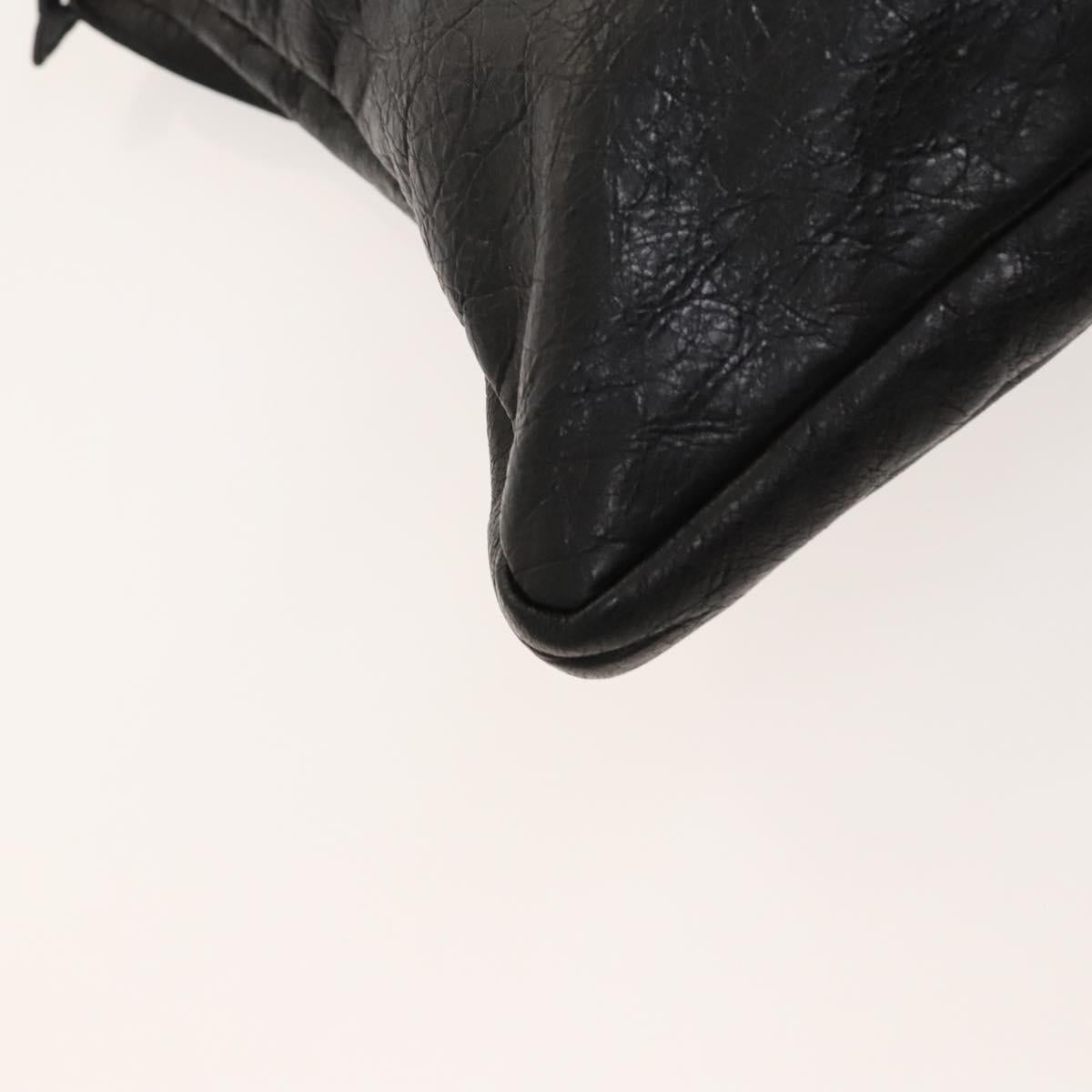 BALENCIAGA City Shoulder Bag Leather Black Auth mr1426