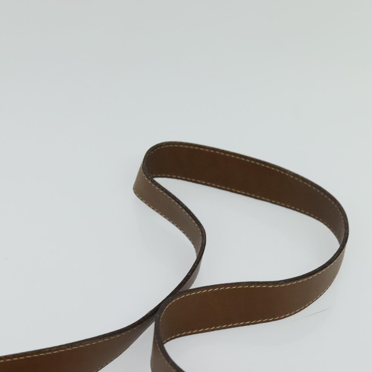 LOEWE Shoulder Bag Leather Brown Gold Auth mr1450