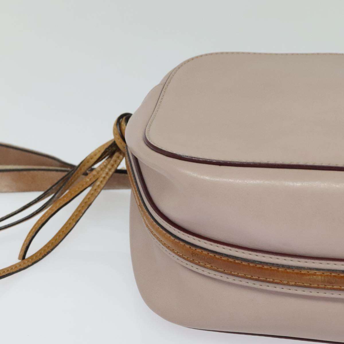 Chloe Shoulder Bag Leather Pink Gold Auth mr1456