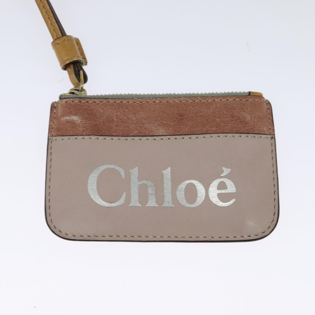 Chloe Shoulder Bag Leather Pink Gold Auth mr1456