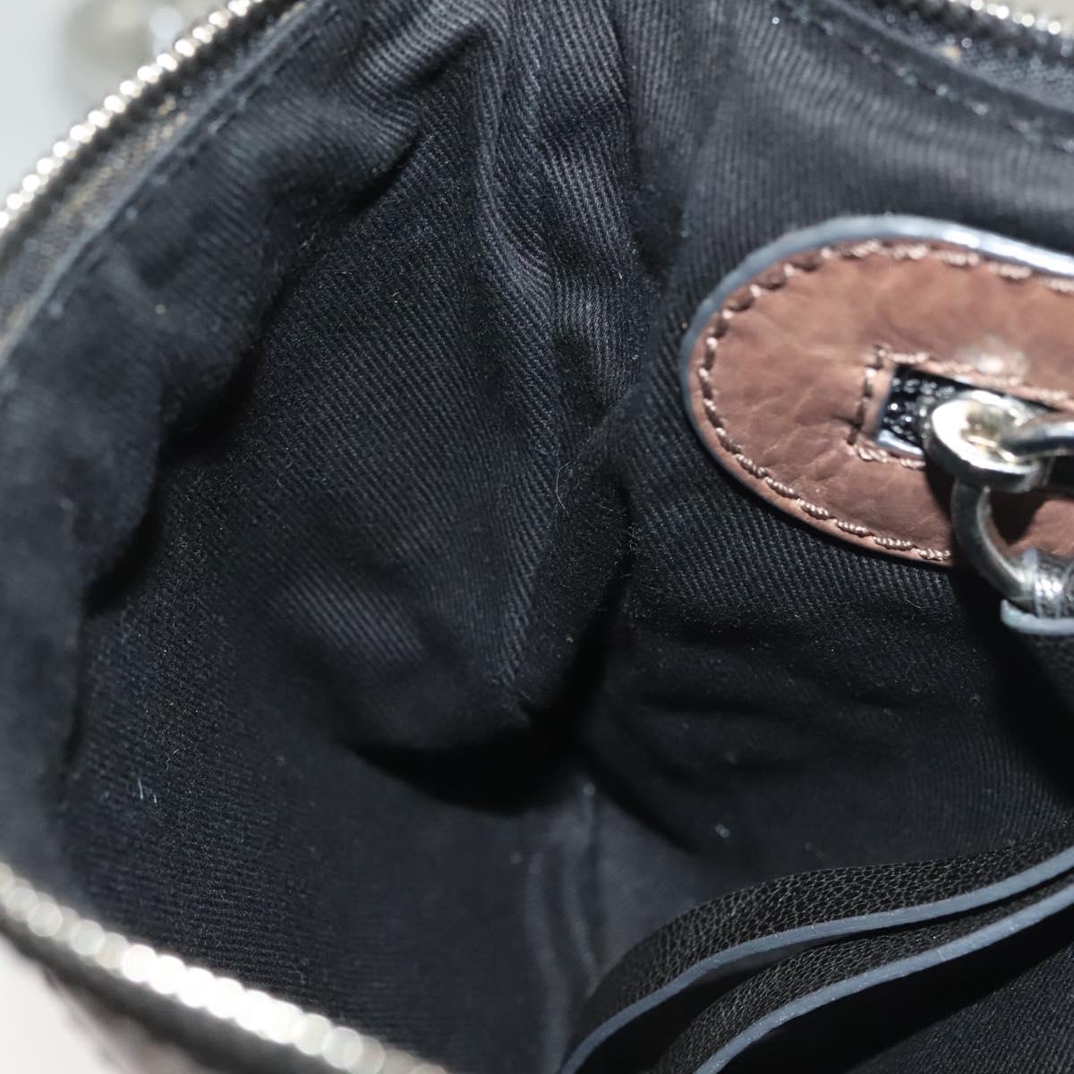 Chloe Kerala Horse Hand Bag Leather Black Gold Auth mr1458