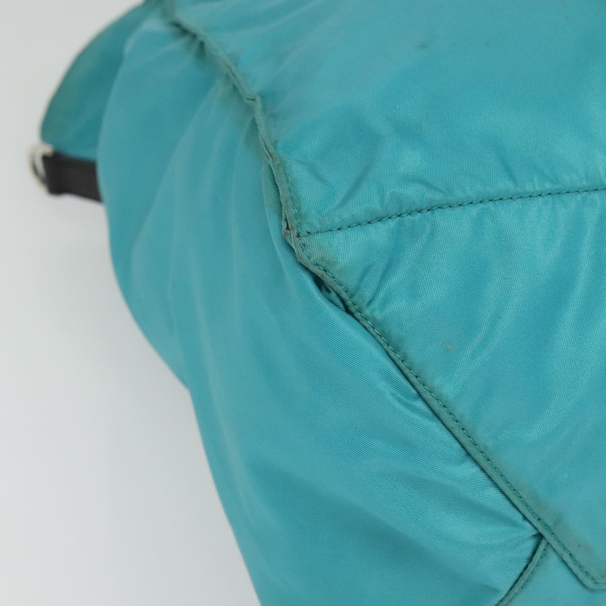 PRADA Tote Bag Nylon Blue Silver Auth mr1463