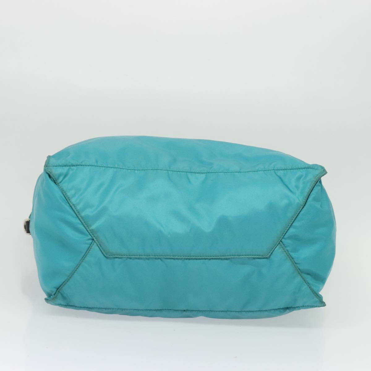 PRADA Tote Bag Nylon Blue Silver Auth mr1463