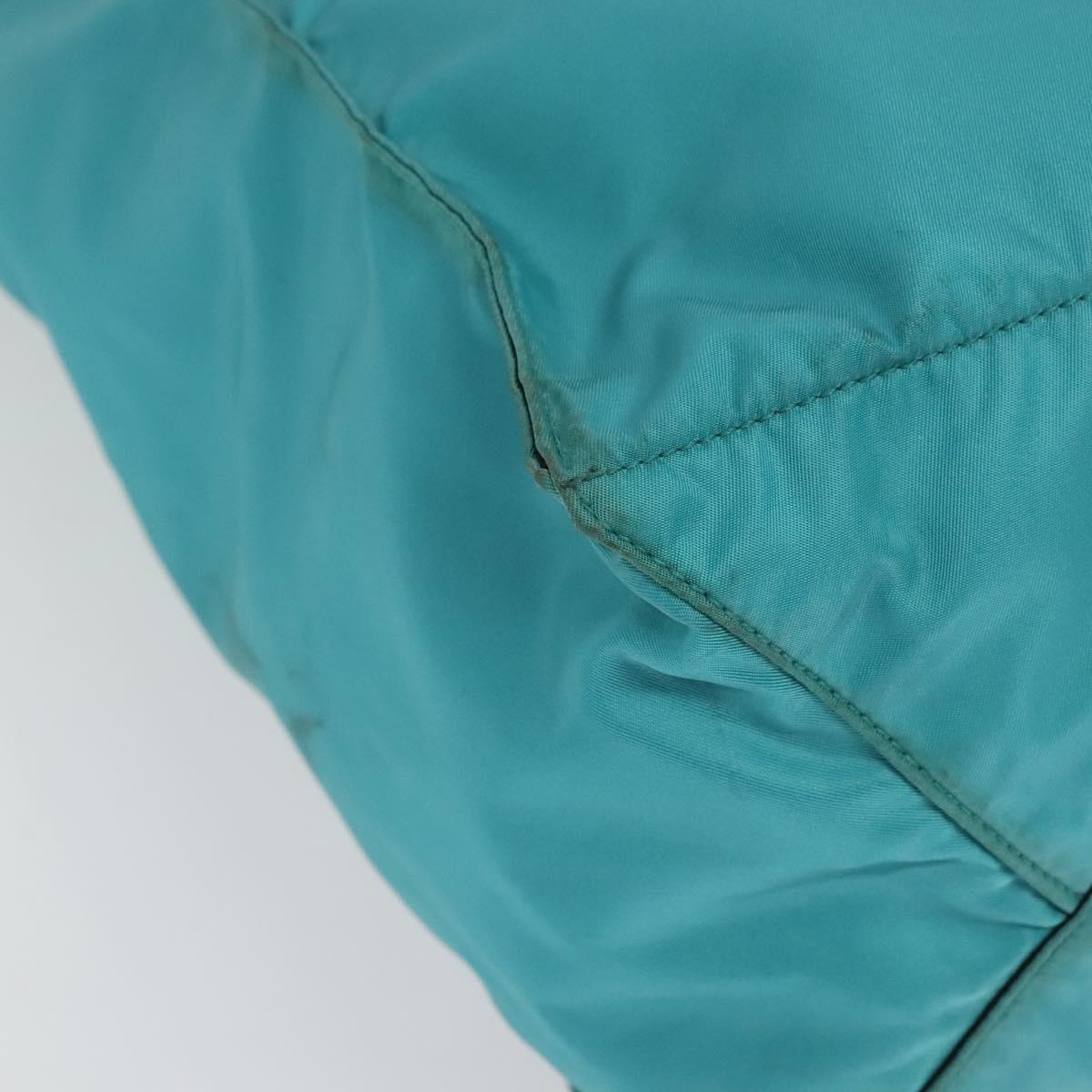 PRADA Tote Bag Nylon Blue Silver Auth mr1463