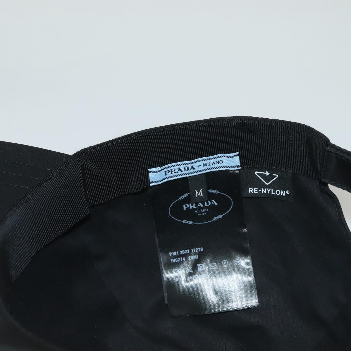 PRADA Cap Nylon M Black Auth mr1473