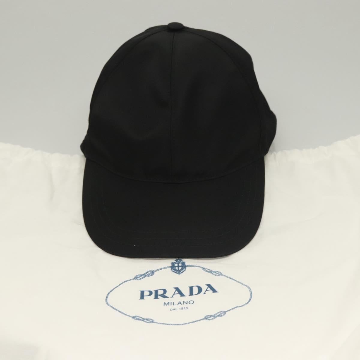 PRADA Cap Nylon M Black Auth mr1473