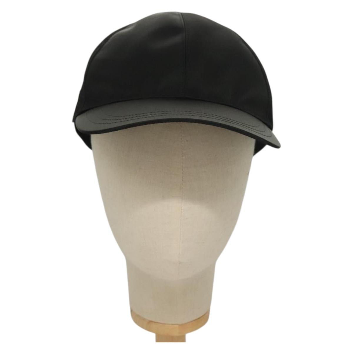 PRADA Cap Nylon M Black Auth mr1473