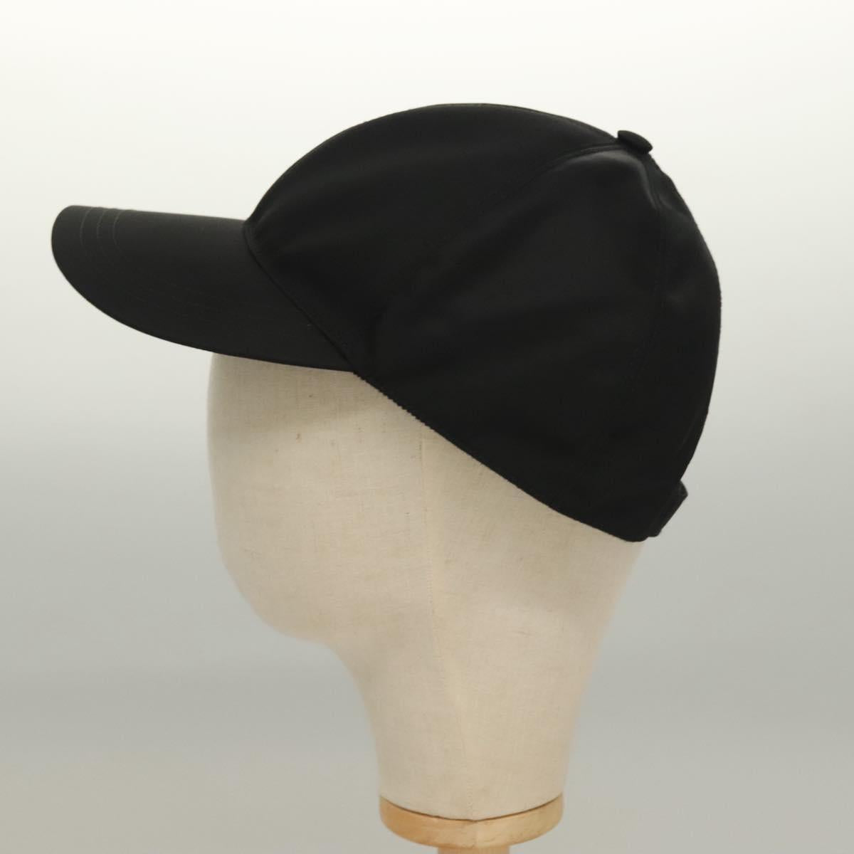 PRADA Cap Nylon M Black Auth mr1473