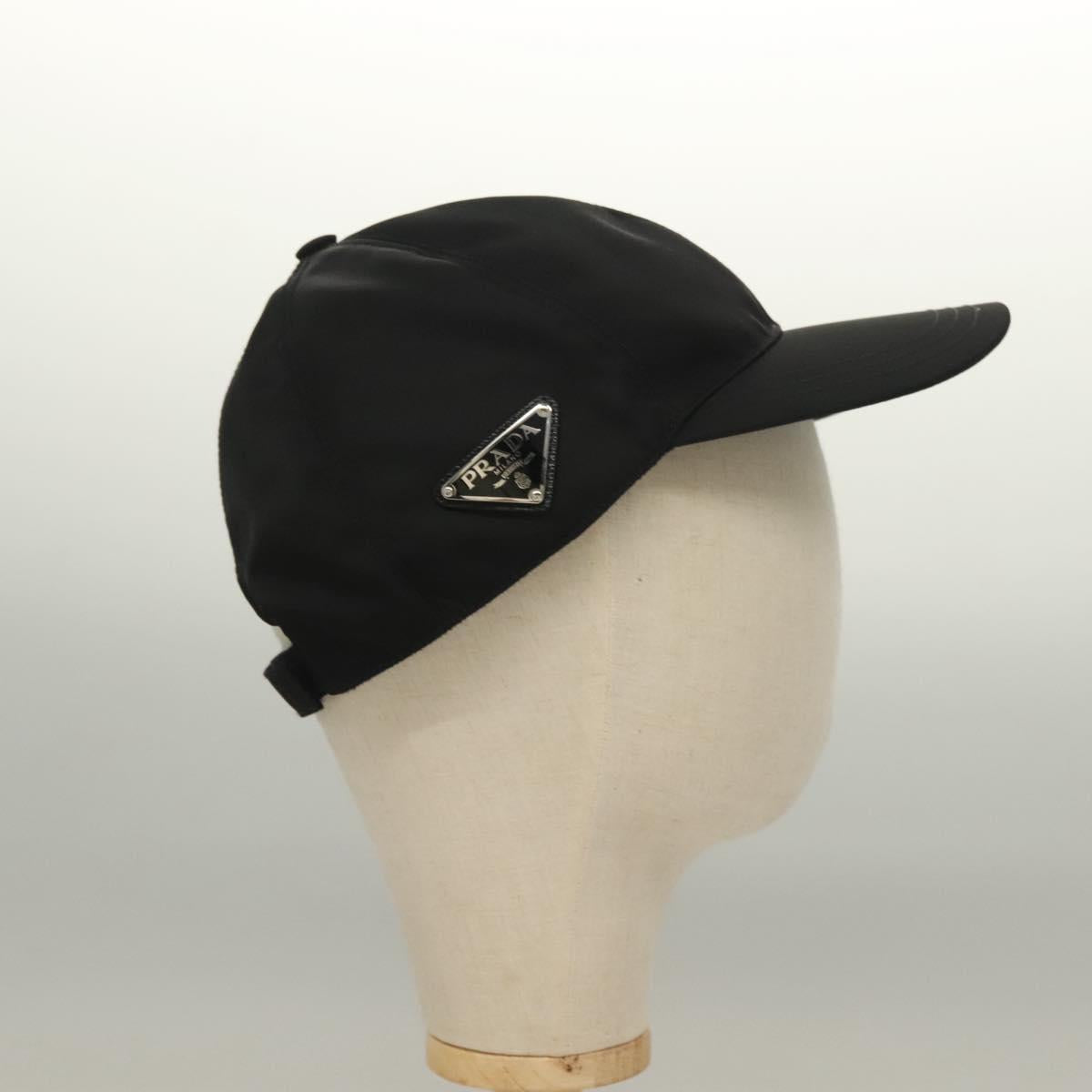 PRADA Cap Nylon M Black Auth mr1473
