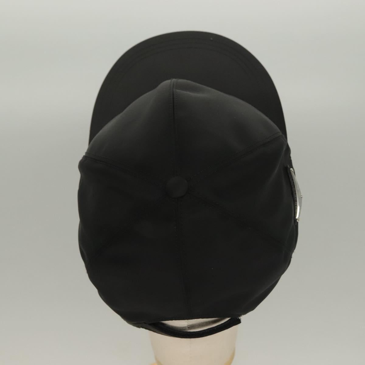 PRADA Cap Nylon M Black Auth mr1473
