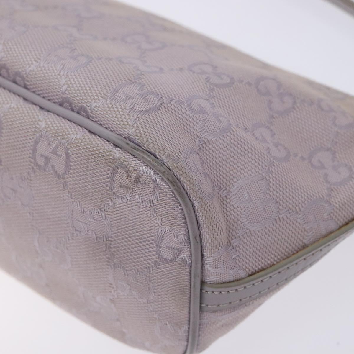 GUCCI GG Canvas Accessory Pouch Purple Silver 7198 Auth mr1477