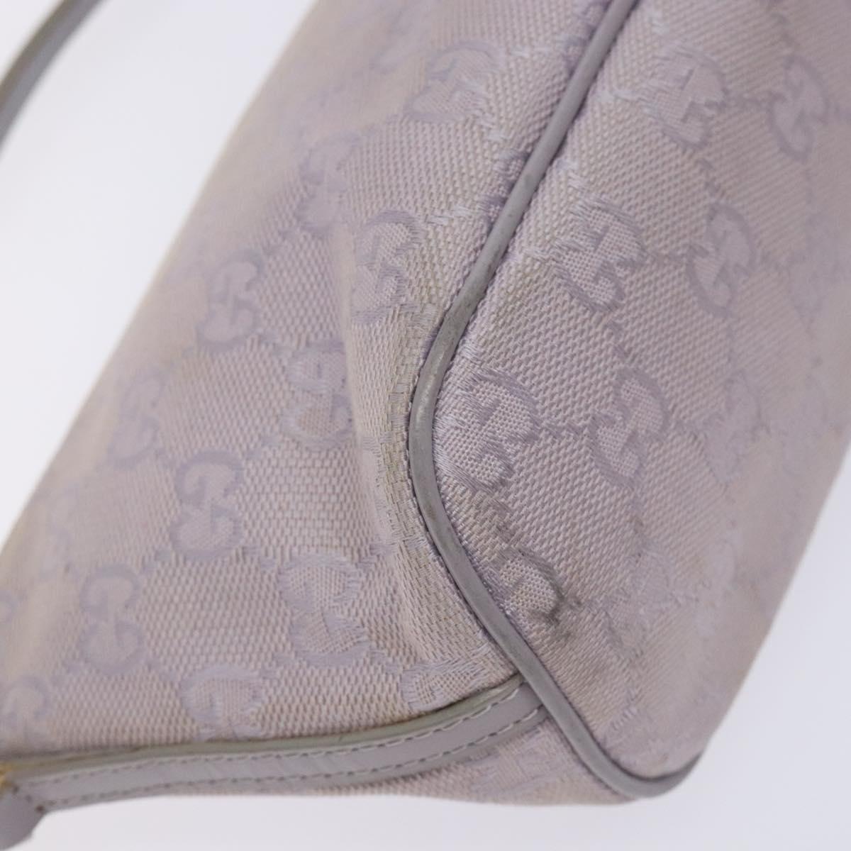 GUCCI GG Canvas Accessory Pouch Purple Silver 7198 Auth mr1477