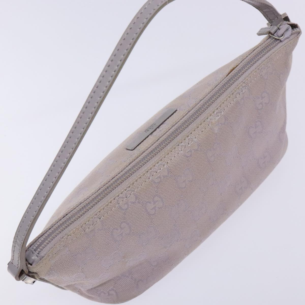 GUCCI GG Canvas Accessory Pouch Purple Silver 7198 Auth mr1477