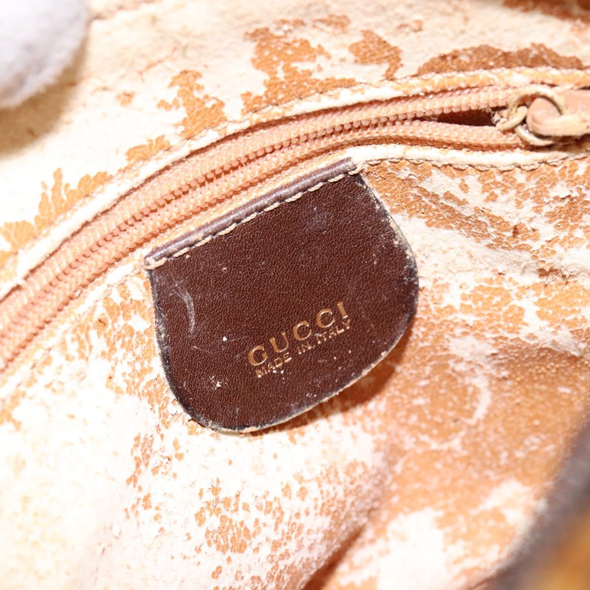 GUCCI Bamboo Shoulder Bag Leather 2way Brown Gold 007 2032 0281 Auth mr1478
