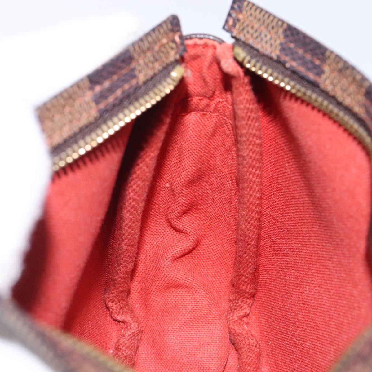 LOUIS VUITTON Damier Ebene Trousse Makeup Pouch N51982 LV Auth mr1493